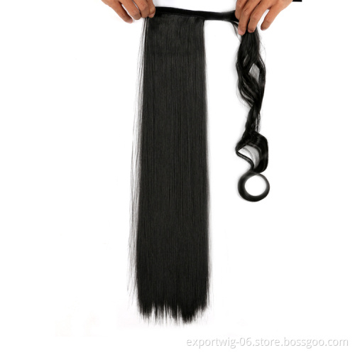 22inches Long Straight Curly Clip In Hair Tail False Sport Hairpiece With Hairpins synthetic hair ponytails Hair Extension